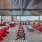 red chairs under a cover